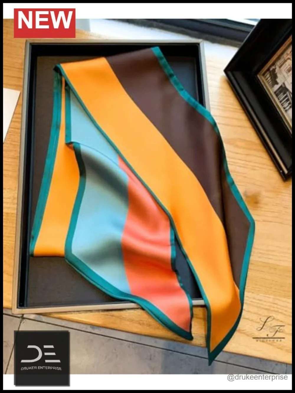 Silky Long Thin Satin Scarf for Women Head Scarf Handbag Accessory Fashion